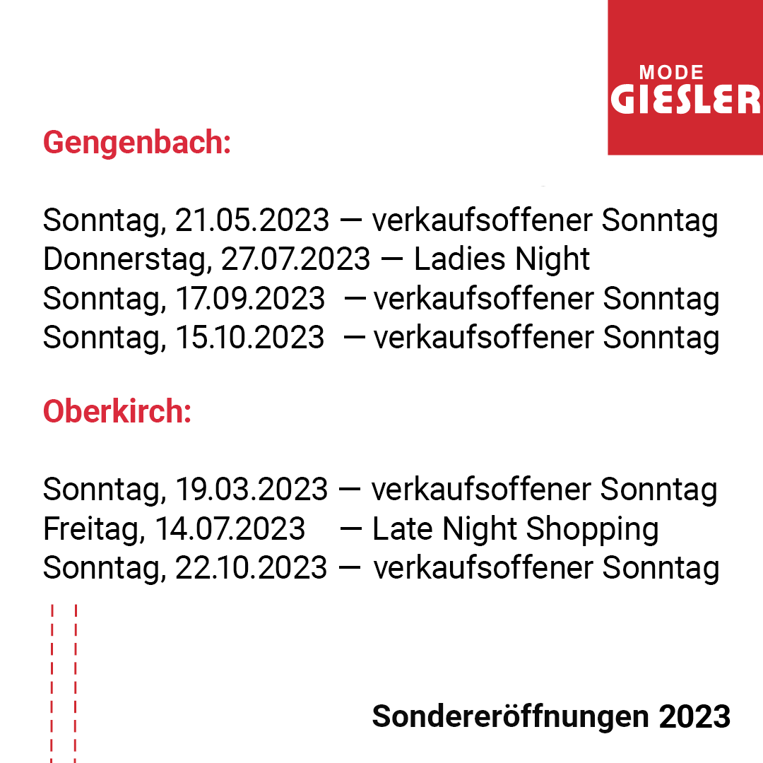 Sonderoeffnungen 2023 gengenbach und oberkirch