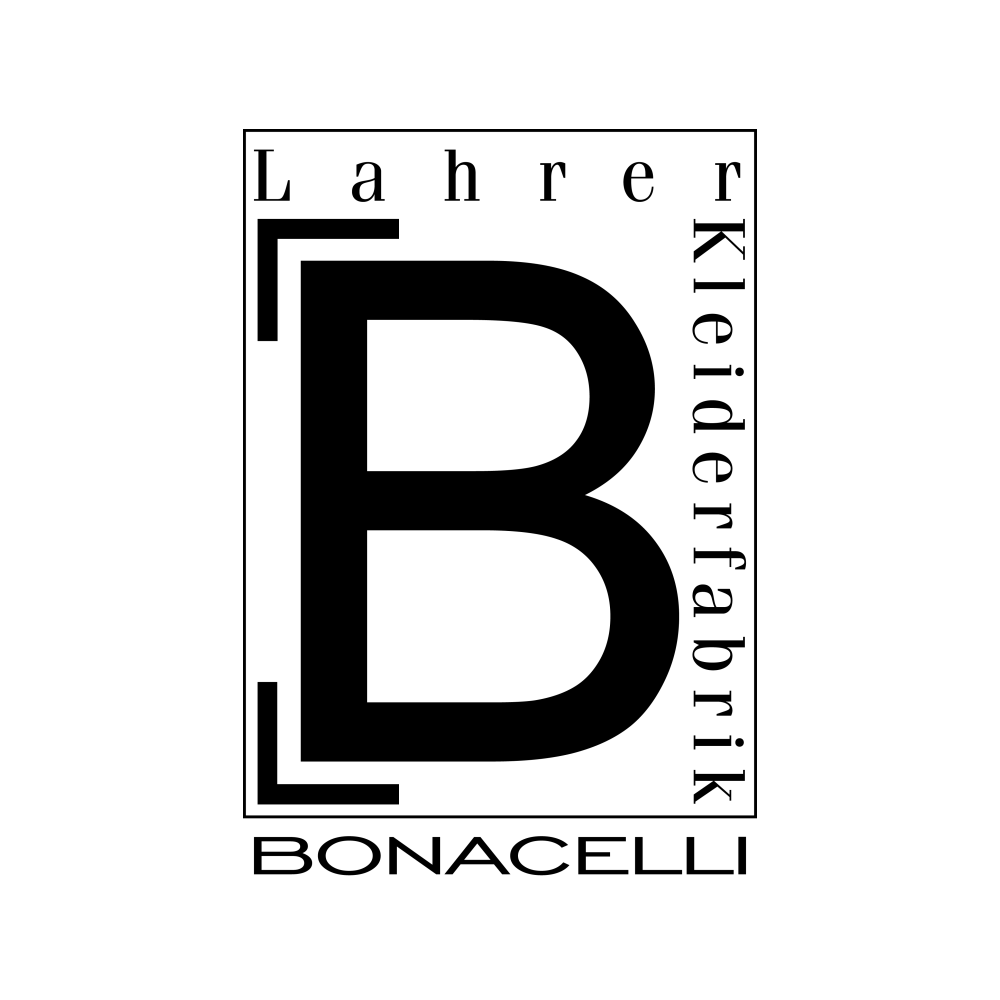 Logo Lahrer Kleiderfabrik Bonacelli in schwarz auf transparenten Hintergrund